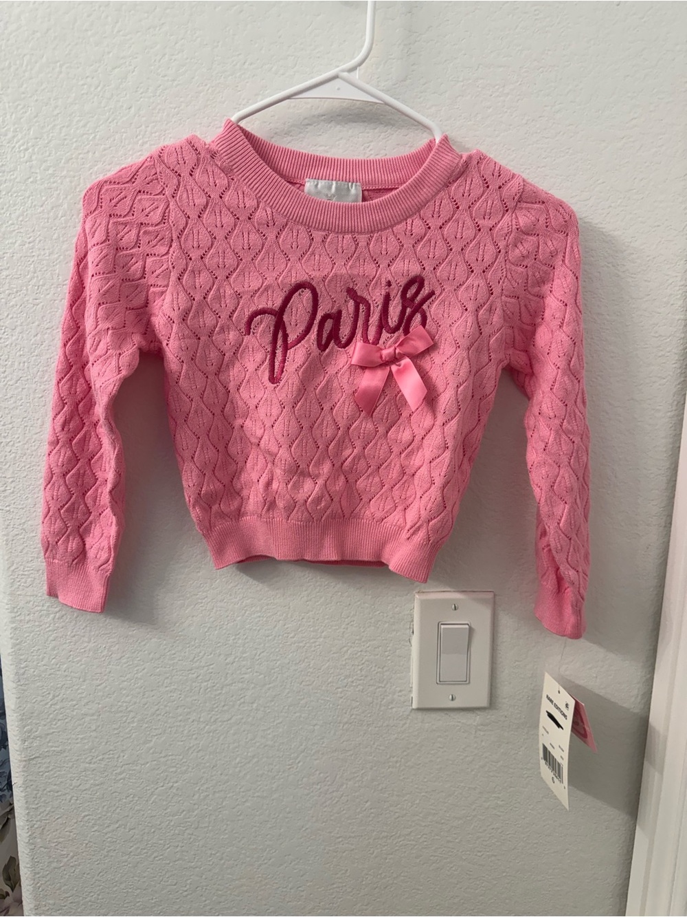 NWT Pink Paris Knit Sweater with Bow girls 6 rare editions new